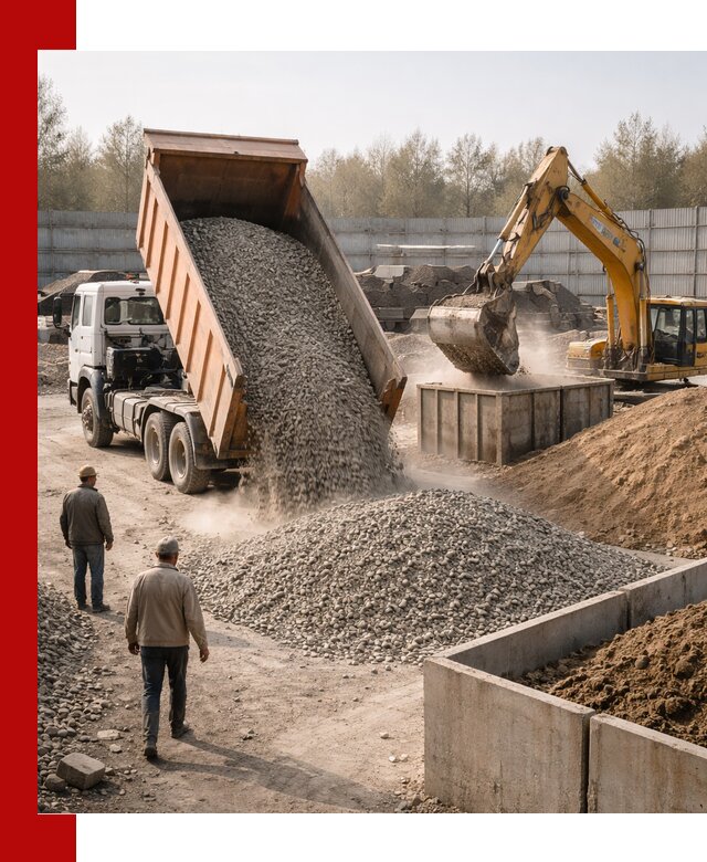 Доставка нерудных материалов с погрузкой и разгрузкой в Тихорецке