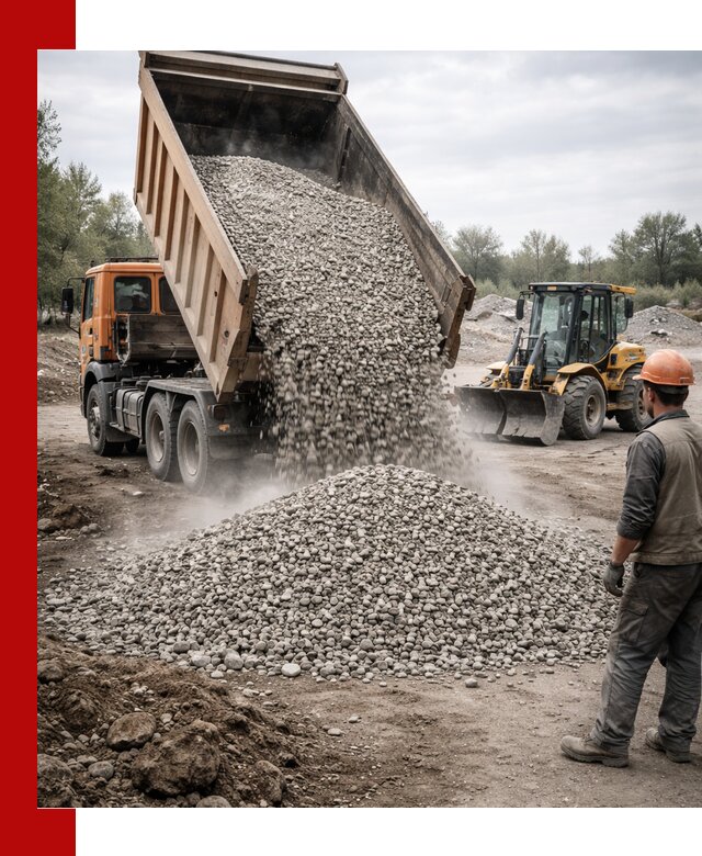 Доставка щебня в Тихорецке крупными и мелкими фракциями