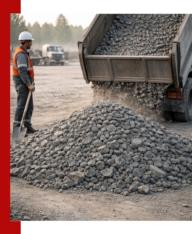 Гранитный щебень фракции 100–201 для строительства в Тихорецке