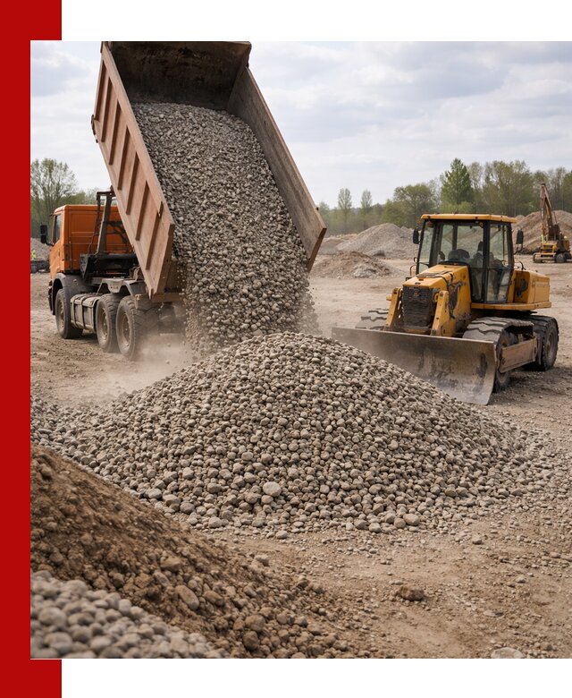 Доставка гравийного щебня фракции 40-70 в Тихорецке