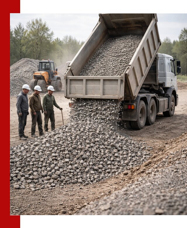 Доставка гравийного щебня фракции 70-120 в Тихорецке