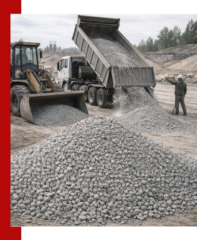 Доставка известнякового щебня фр. 5–20 в Тихорецке