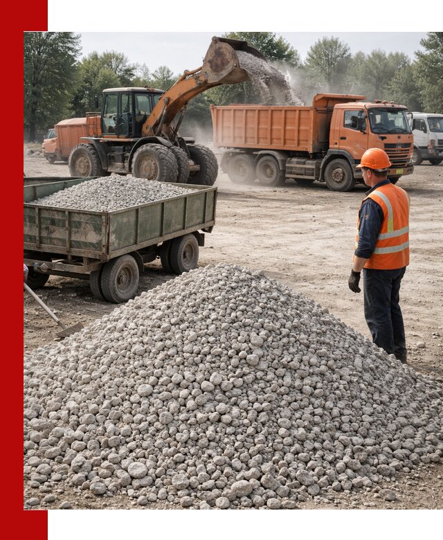 Доставка известнякового щебня фракция 20–40 в Тихорецке