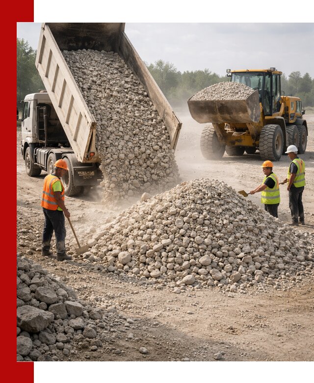 Доставка известнякового щебня фр. 40-70 в Тихорецке