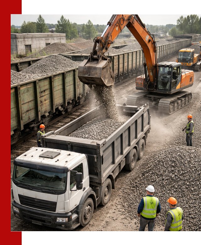 Железнодорожный щебень фракция 25–60 для поставок в Тихорецке