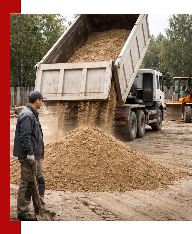 Доставка и продажа песка с разгрузкой в Тихорецке