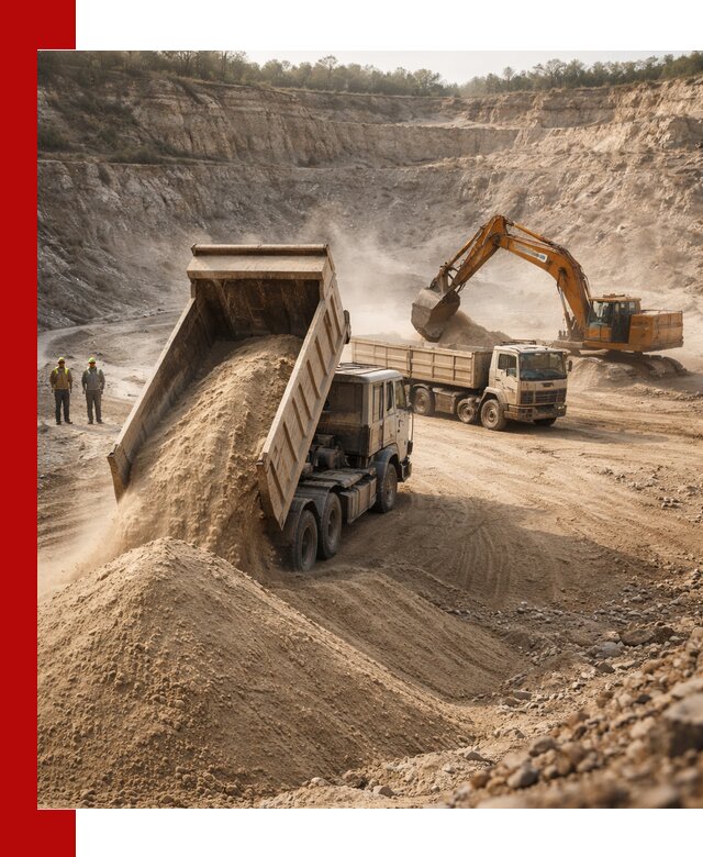 Карьерный песок навалом с доставкой в Тихорецке