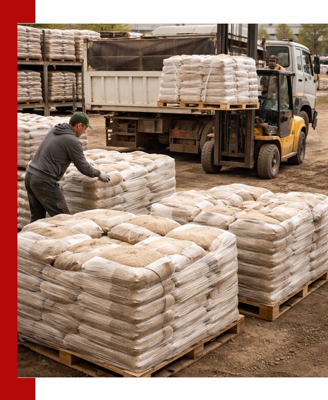 Карьерный песок в мешках с доставкой в Тихорецке