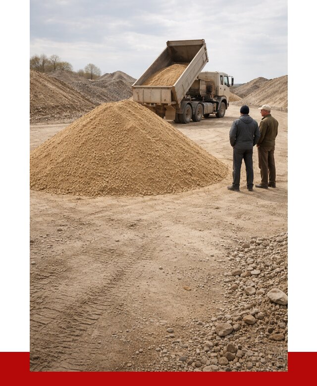 Карьерный песок крупнозернистый в Тихорецке от 8761 р | ПРОНЕРУДТхр