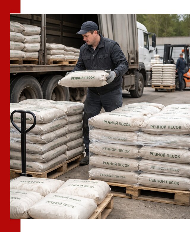 Речной песок в мешках с доставкой в Тихорецке