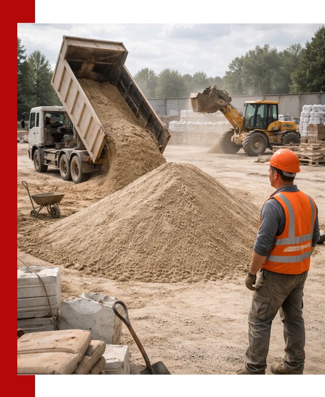 Доставка строительного песка с самосвалом в Тихорецке