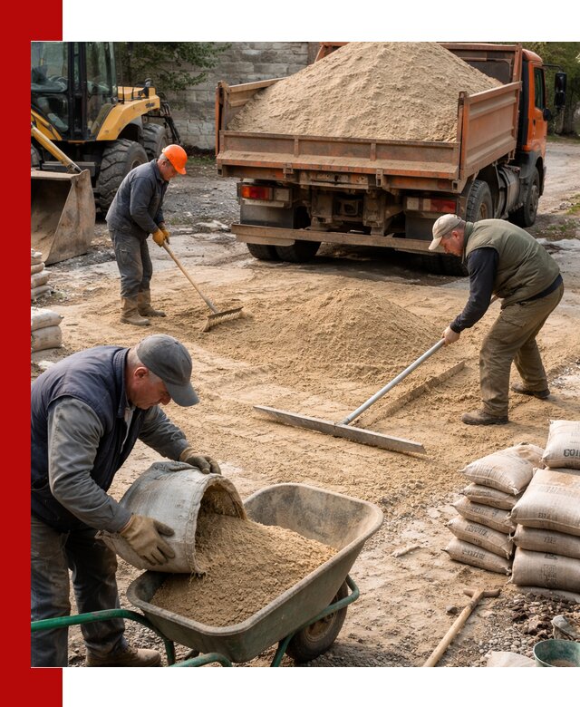 Поставка песка для стяжки в Тихорецке с быстрой доставкой