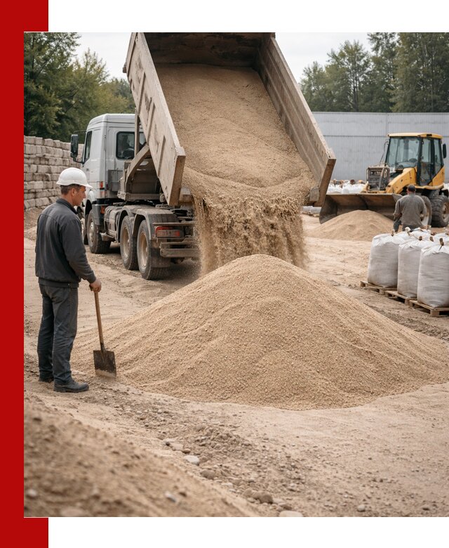 Кварцевый песок фракция 0–3 мм с доставкой в Тихорецке