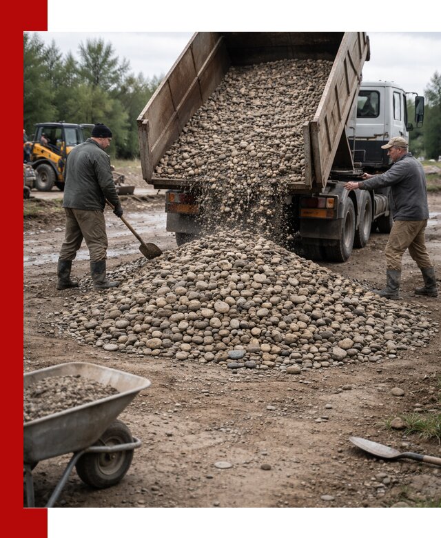 Доставка гальки речной оптом и в розницу в Тихорецке