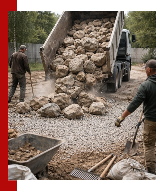Доставка и укладка булыжника в Тихорецке