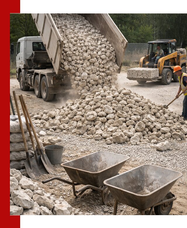 Доставка и продажа бутового известнякового камня в Тихорецке