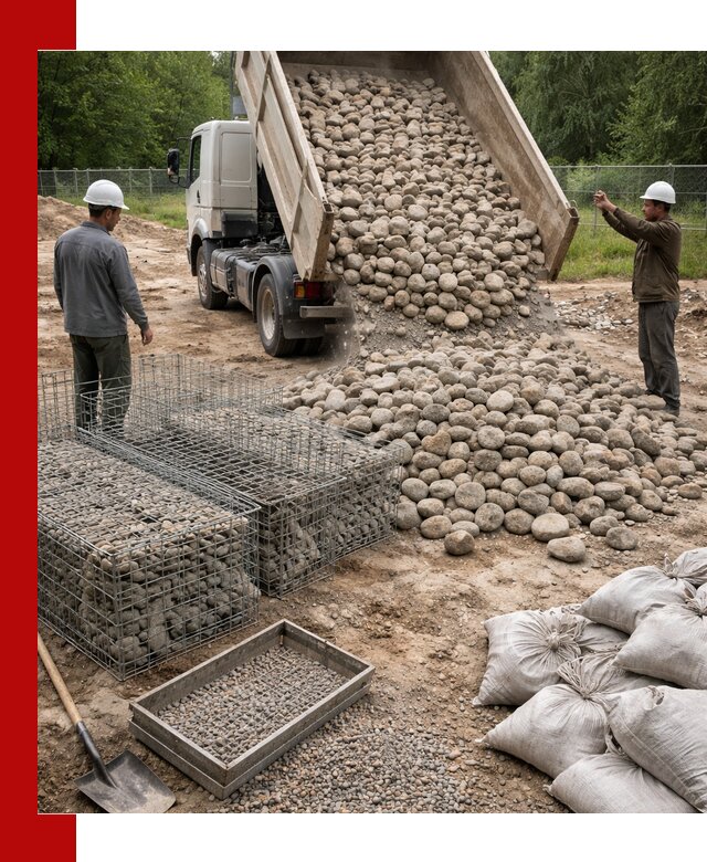 Камень для габионов фракция 70–151 в Тихорецке