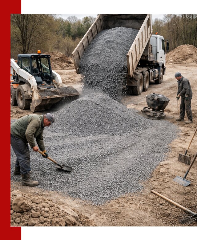 Отсев для подсыпки в Тихорецке — доставка и подсыпка на участок