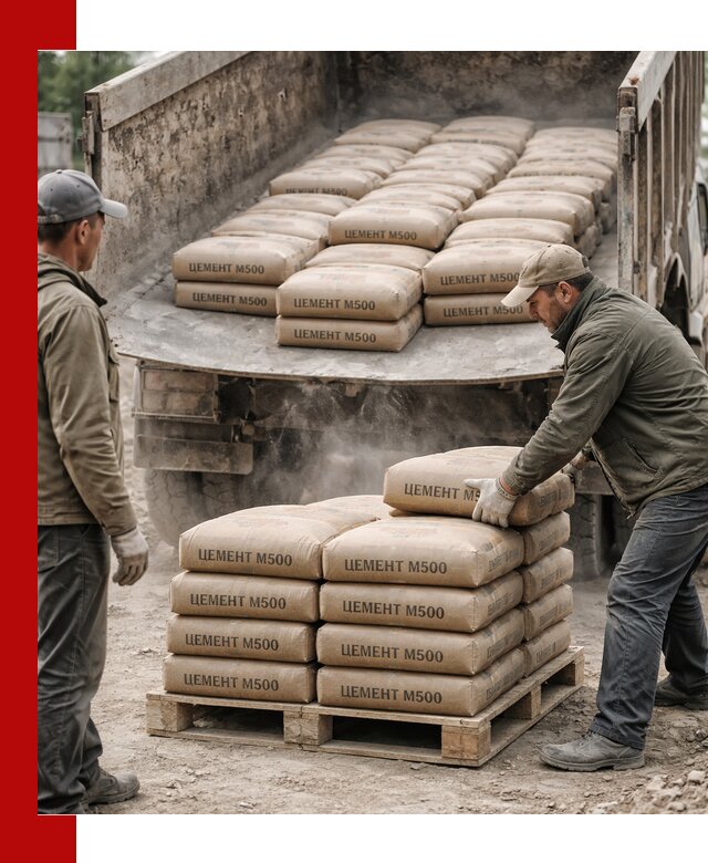 Цемент М500 с доставкой самосвалом в Тихорецке