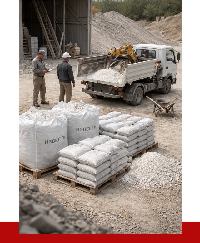 Известь строительная в Тихорецке с доставкой от 4329 р. | ПРОНЕРУДТхр