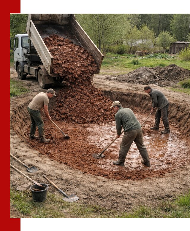 Купить качественную глину для пруда в Тихорецке