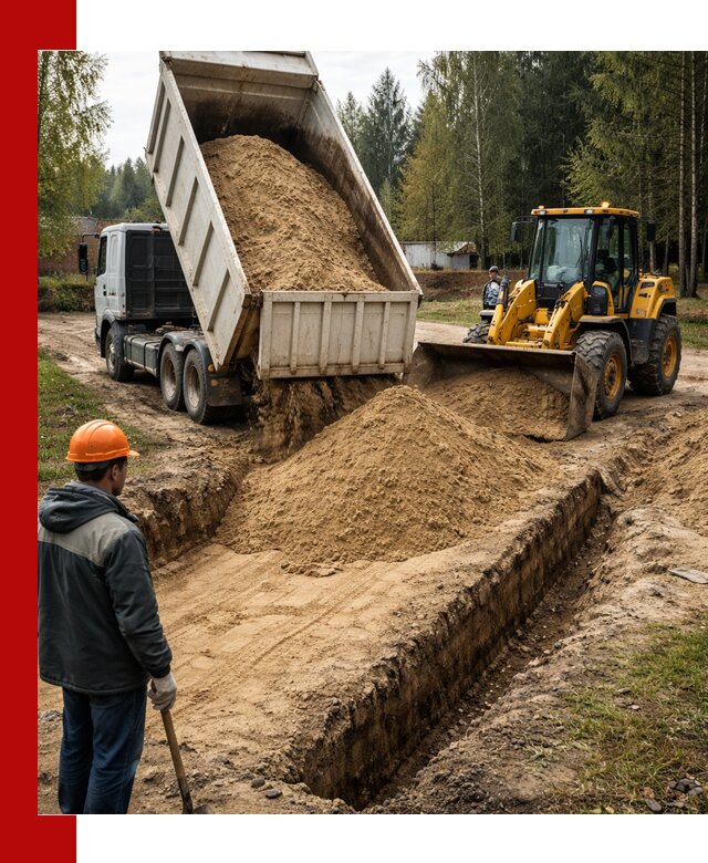 Доставка песчаного грунта в Тихорецке для строительных работ
