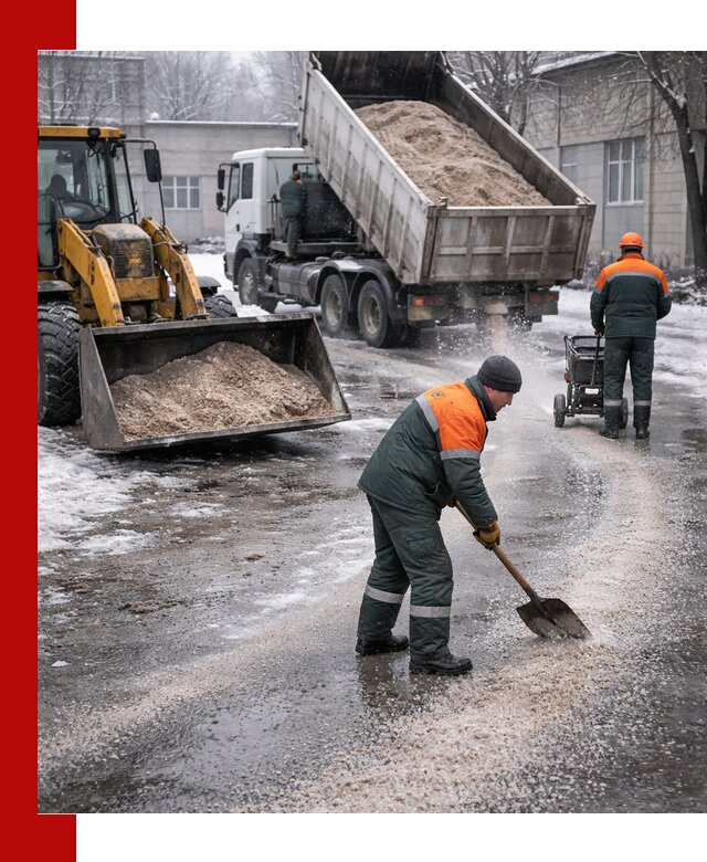 Реагент против гололеда с доставкой и нанесением в Тихорецке