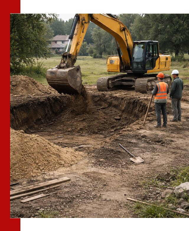 Рытье котлована под фундамент в Тихорецке (быстро и недорого)